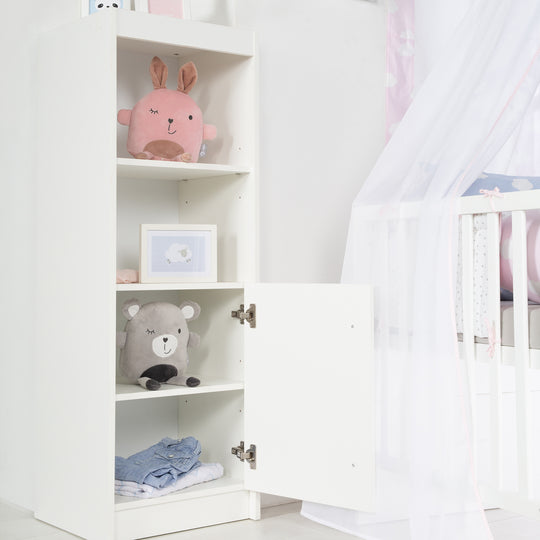 Standregal 'Maren', Holzregal für Baby- & Kinderzimmer, Korpus/Fronten weiß – Milieubild (4/6)