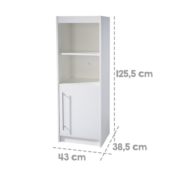 Standregal 'Maren', Holzregal für Baby- & Kinderzimmer, Korpus/Fronten weiß – Infografik (3/6)