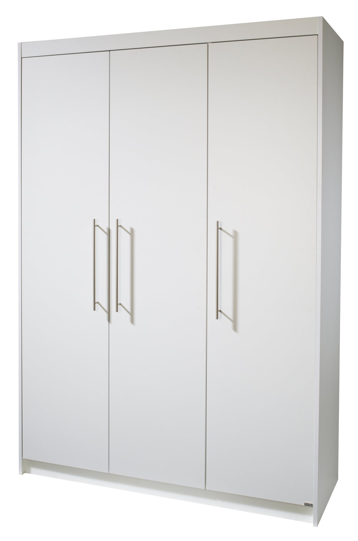 Kleiderschrank 'Maren', 3-türiger Drehtürenschrank, in 190 x 131 x 52 cm, weiß – Freisteller (1/8)