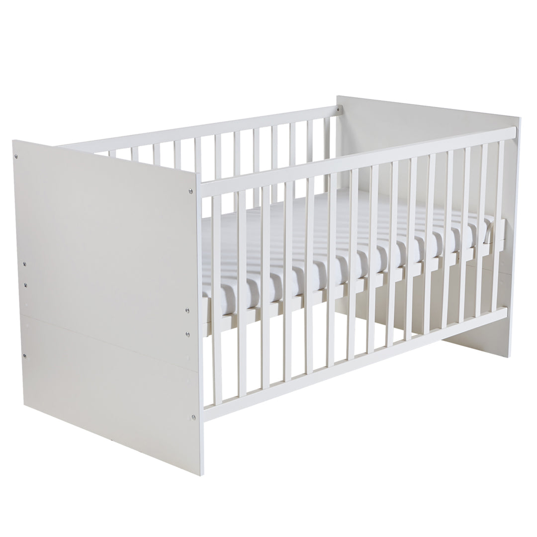 Möbelset 'Maren' 2-teilig - Kombi-Bett 70x140 + Wickelkommode schmal - Weiß – Freisteller (2/8)