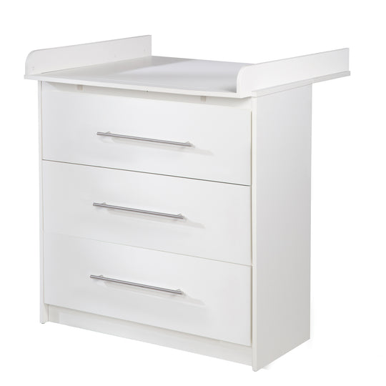 Möbelset 'Maren' 2-teilig - Kombi-Bett 70x140 + Wickelkommode schmal - Weiß – Freisteller (3/8)