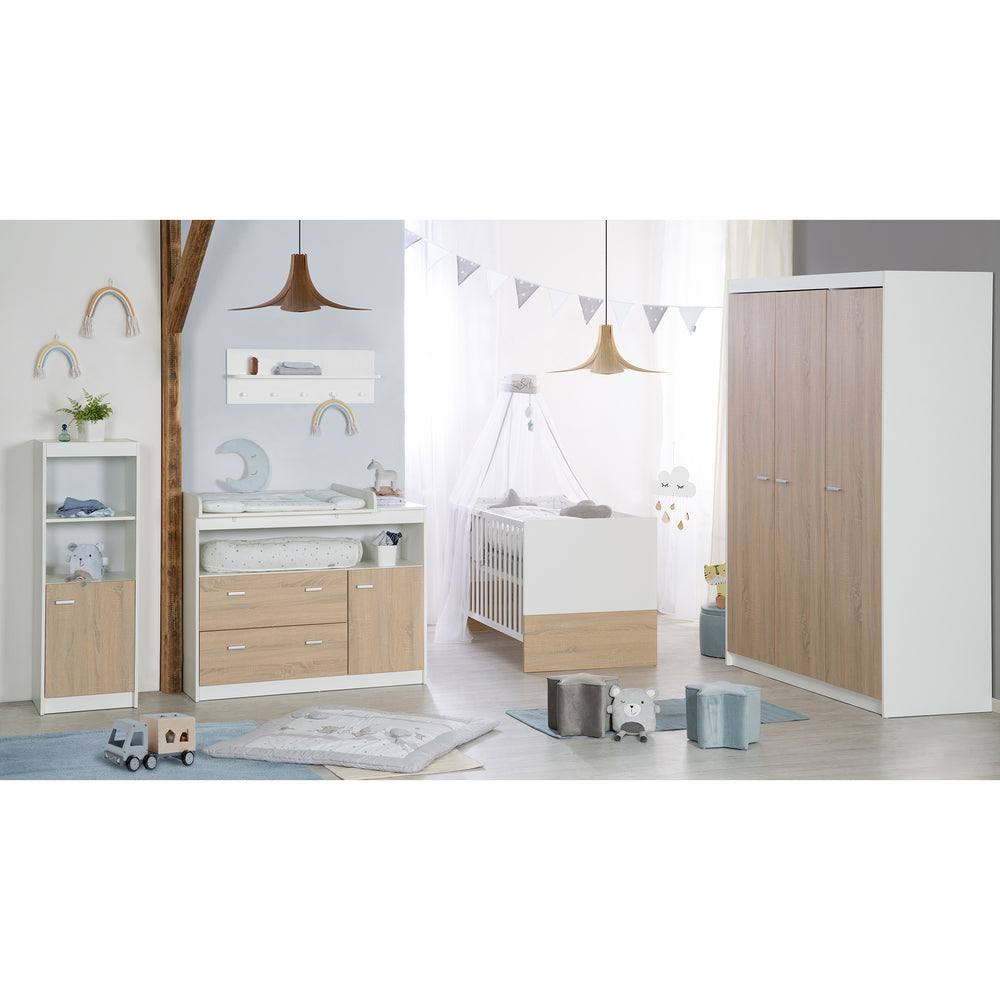 Set mobili 'Gabriella' incl. lettino 70 x 140 cm & largo cassettiera fasciatoio, bicolore – Foto d'ambiente (2/13)