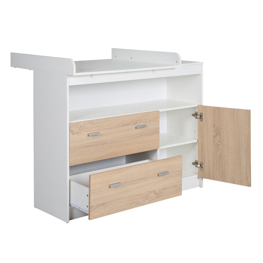 Kindermöbelset 'Gabriella' inkl. Babybett 70 x 140 cm, breiter Wickelkommode & Schrank 3-türig – Freisteller (10/16)