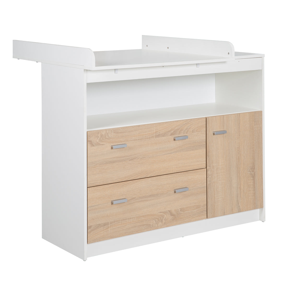 Kindermöbelset 'Gabriella' inkl. Babybett 70 x 140 cm, breiter Wickelkommode & Schrank 3-türig – Freisteller (9/16)