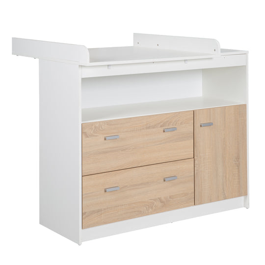 Kindermöbelset 'Gabriella' inkl. Babybett 70 x 140 cm, breiter Wickelkommode & Schrank 3-türig – Freisteller (9/16)