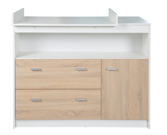 Möbelset 'Gabriella' inkl. Babybett 70 x 140 cm & breite Wickelkommode, bicolor – Freisteller (9/13)