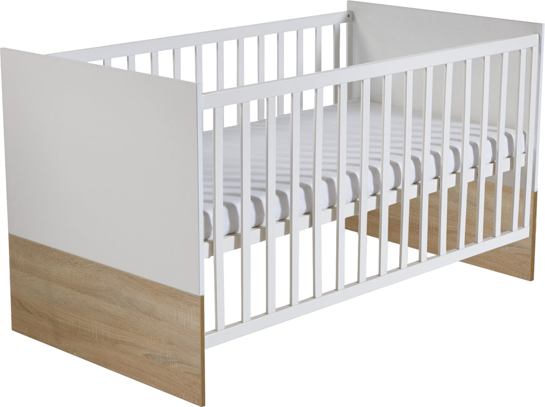 Möbelset 'Gabriella' inkl. Babybett 70 x 140 cm & breite Wickelkommode, bicolor – Freisteller (5/13)