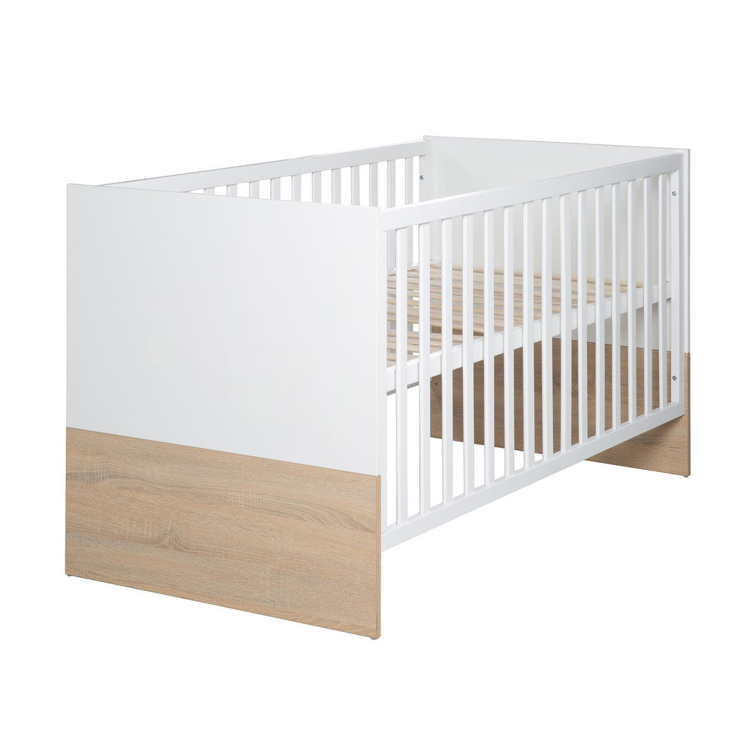 Furniture Set 'Gabriella' 2-Piece - Bed 70x140 + Changing Table Narrow - White & Decor Oak – Cutout (2/10)