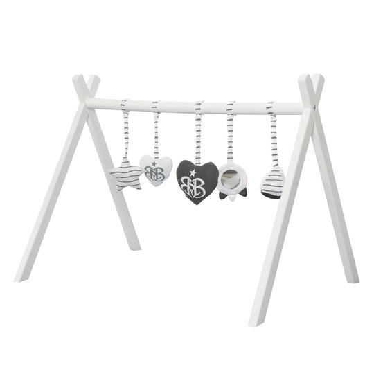 Spieltrapez inkl. Spielset 'Rock Star Baby' – universeller Spielebogen aus weiß lackiertem Holz – Produktbild (1/7)