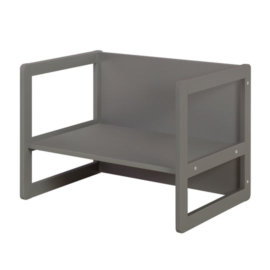 Children's Seating Set 3in1- Reversible Stool & Table - To Children's Bench Convertible - Anthracite – Cutout (13/18)