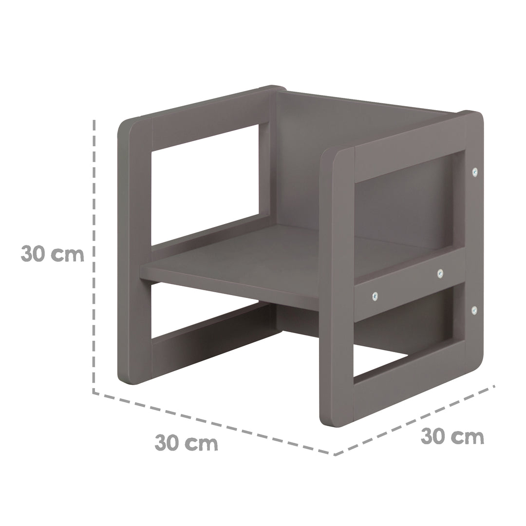 Children's Seating Set 3in1- Reversible Stool & Table - To Children's Bench Convertible - Anthracite – Infographic (4/18)