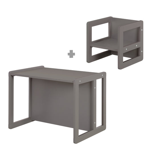 Children's Seating Set 3in1- Reversible Stool & Table - To Children's Bench Convertible - Anthracite – Infographic (16/18)