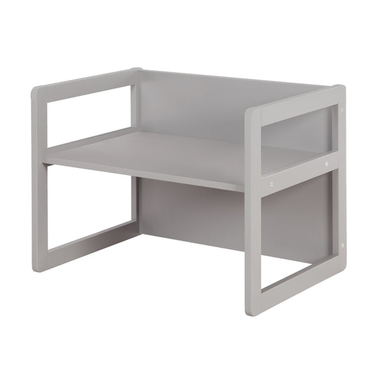 Children's Seating Set 3in1- Reversible Stool & Table - To Children's Bench Convertible - Taupe – Cutout (14/19)