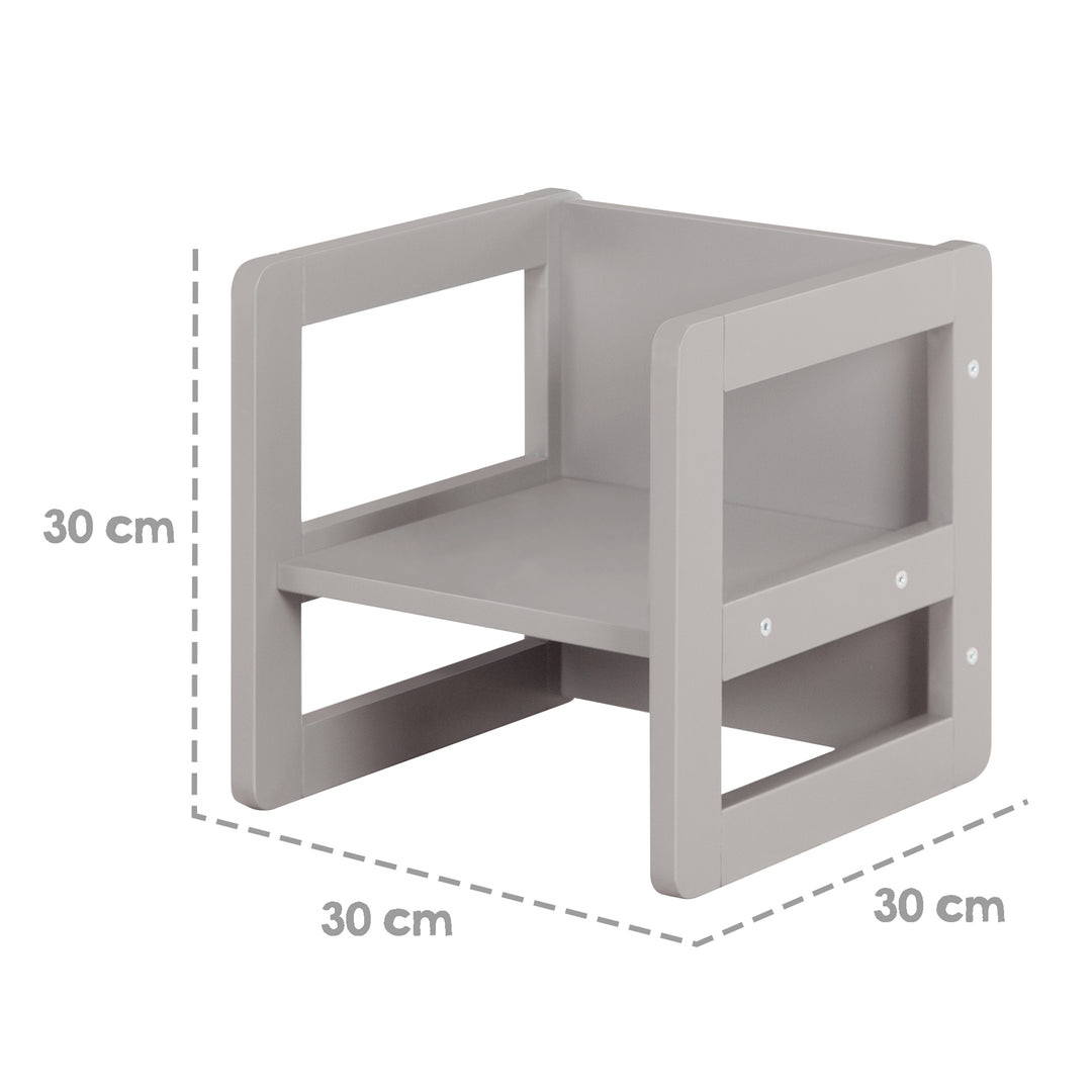 Children's Seating Set 3in1- Reversible Stool & Table - To Children's Bench Convertible - Taupe – Infographic (4/19)