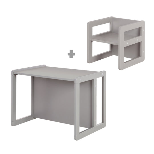 Children's Seating Set 3in1- Reversible Stool & Table - To Children's Bench Convertible - Taupe – Infographic (19/19)