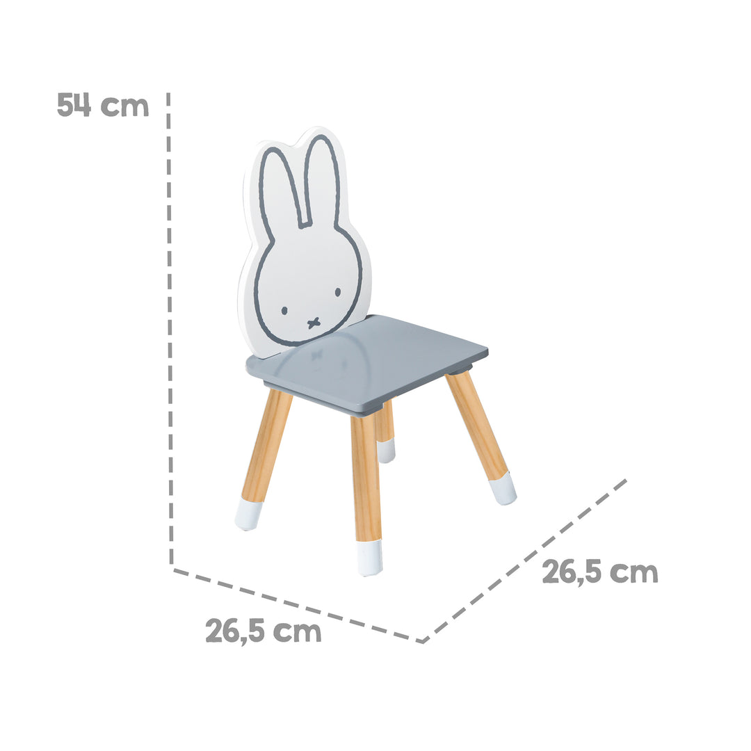 Children's Seating Set 'miffy®', 2 Children's Chairs & 1 Table, Wood, Dunkelgrau/ White Lacquered – Infographic (12/22)