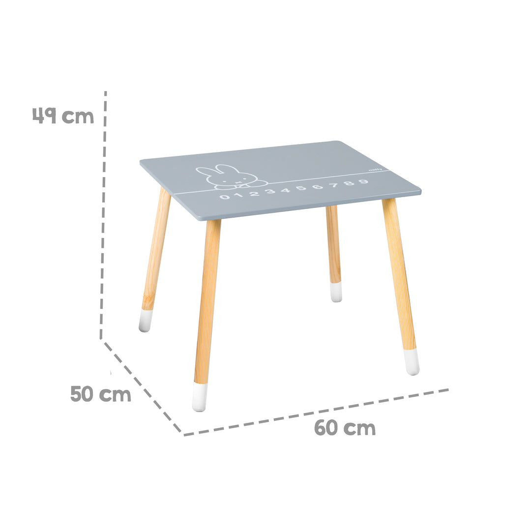 Children's Seating Set 'miffy®', 2 Children's Chairs & 1 Table, Wood, Dunkelgrau/ White Lacquered – Infographic (13/22)