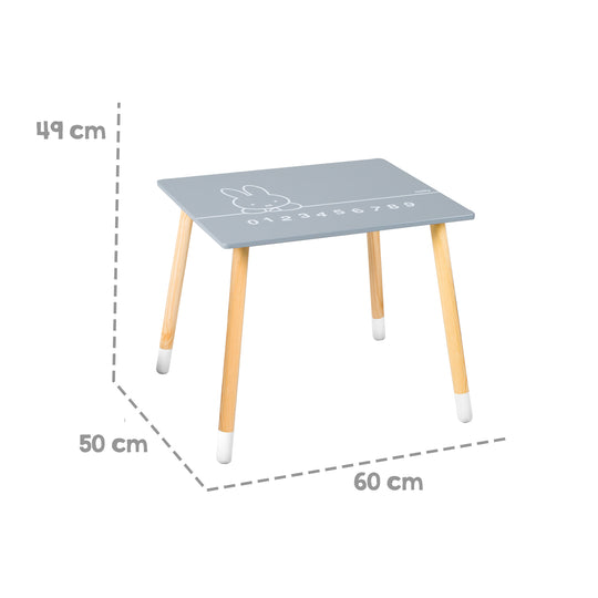 Children's Seating Set 'miffy®', 2 Children's Chairs & 1 Table, Wood, Dunkelgrau/ White Lacquered – Infographic (13/22)