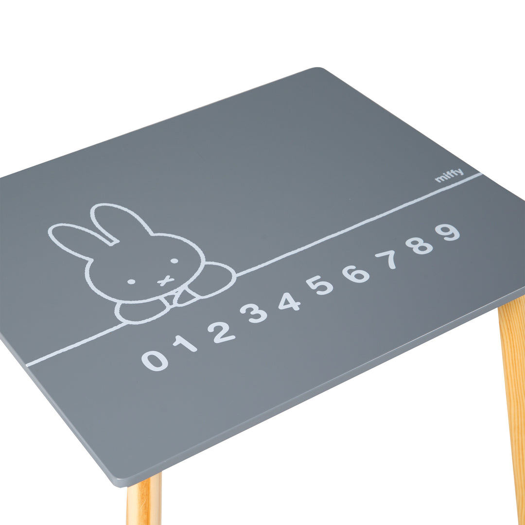 Children's Seating Set 'miffy®', 2 Children's Chairs & 1 Table, Wood, Dunkelgrau/ White Lacquered – Detail Image (14/22)