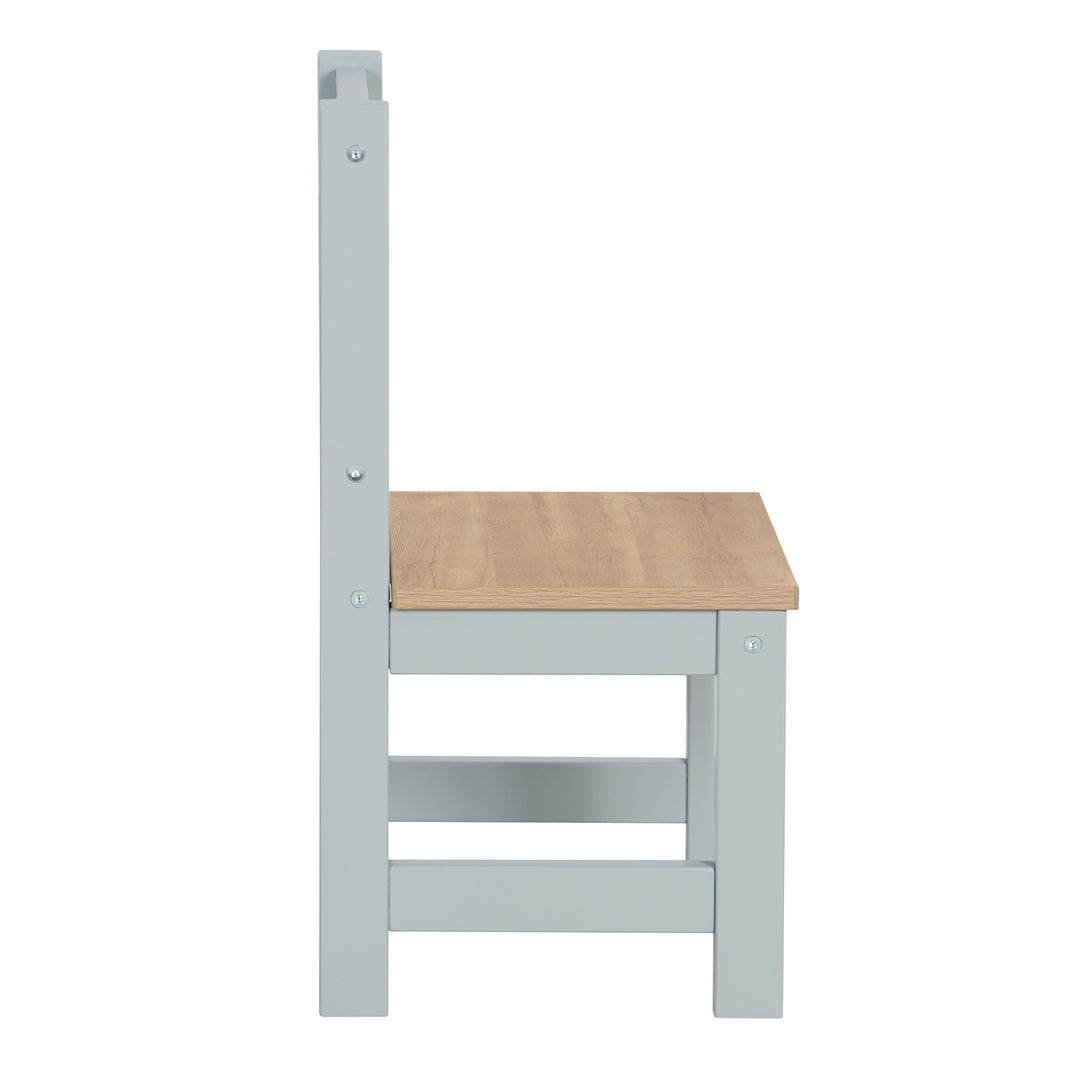 Ensemble table et chaises enfant 'Woody' - 2 Chaises & 1 table - Taupe laqué - Décor bois – Détourage (6/19)