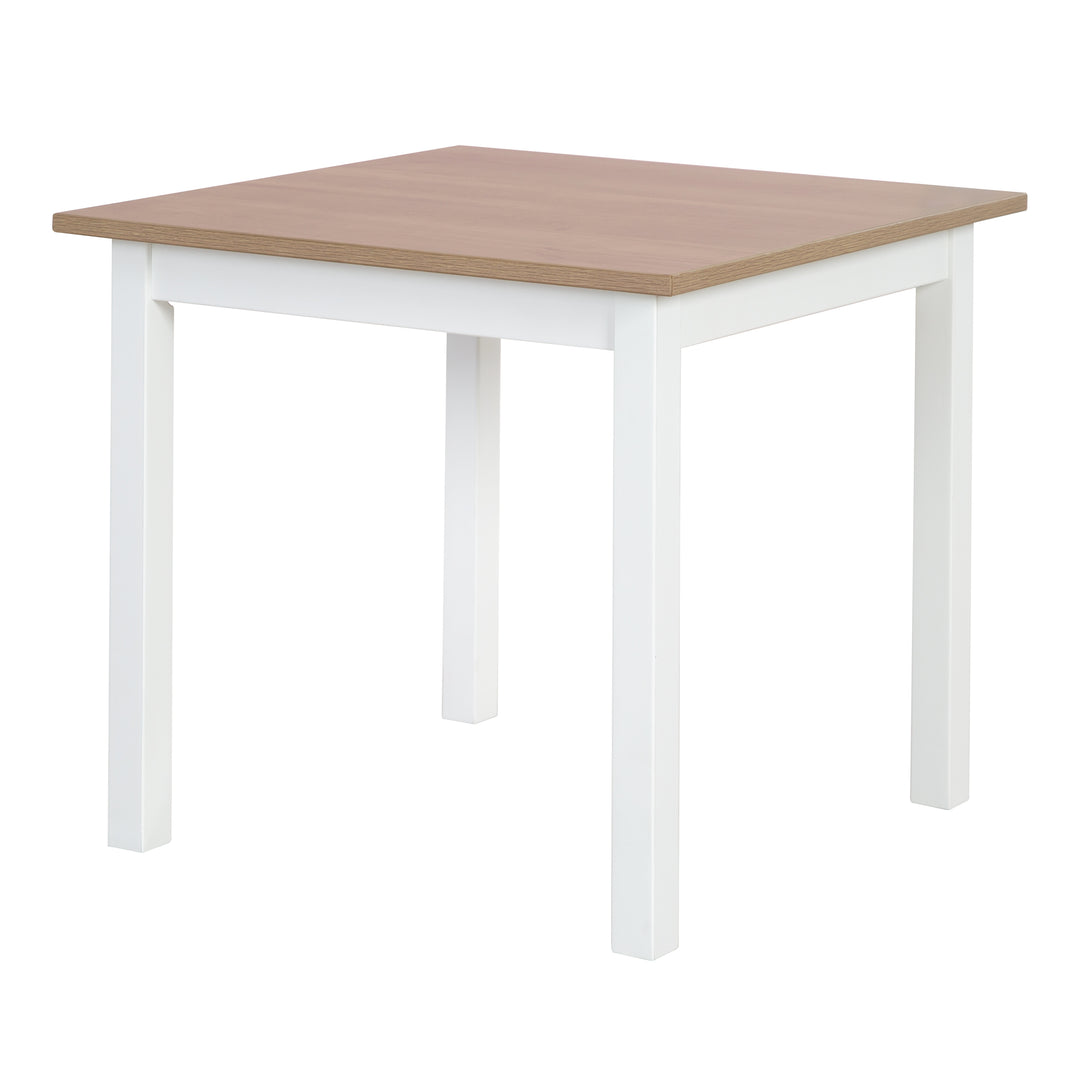 Children's Seating Set 'Woody' - 2 Chairs & 1 Table - White Lacquered - Wood-Effect Decor – Cutout (3/20)