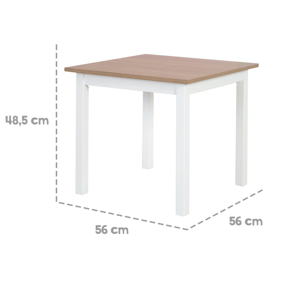 Children's Seating Set 'Woody' - 2 Chairs & 1 Table - White Lacquered - Wood-Effect Decor – Infographic (13/20)