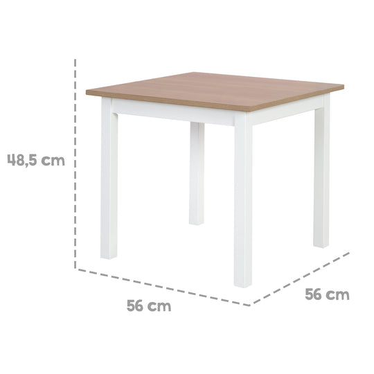 Children's Seating Set 'Woody' - 2 Chairs & 1 Table - White Lacquered - Wood-Effect Decor – Infographic (13/20)