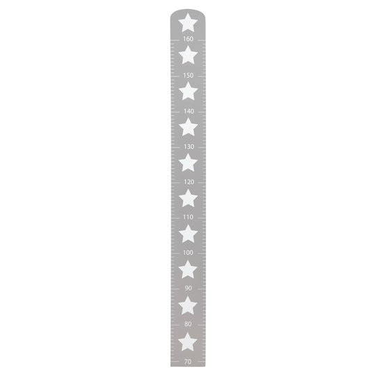 Messlatte 'Little Stars' mit Sterne Motiv, Skala bis 160 cm, Messleiste aus Holz, grau – Freisteller (1/4)