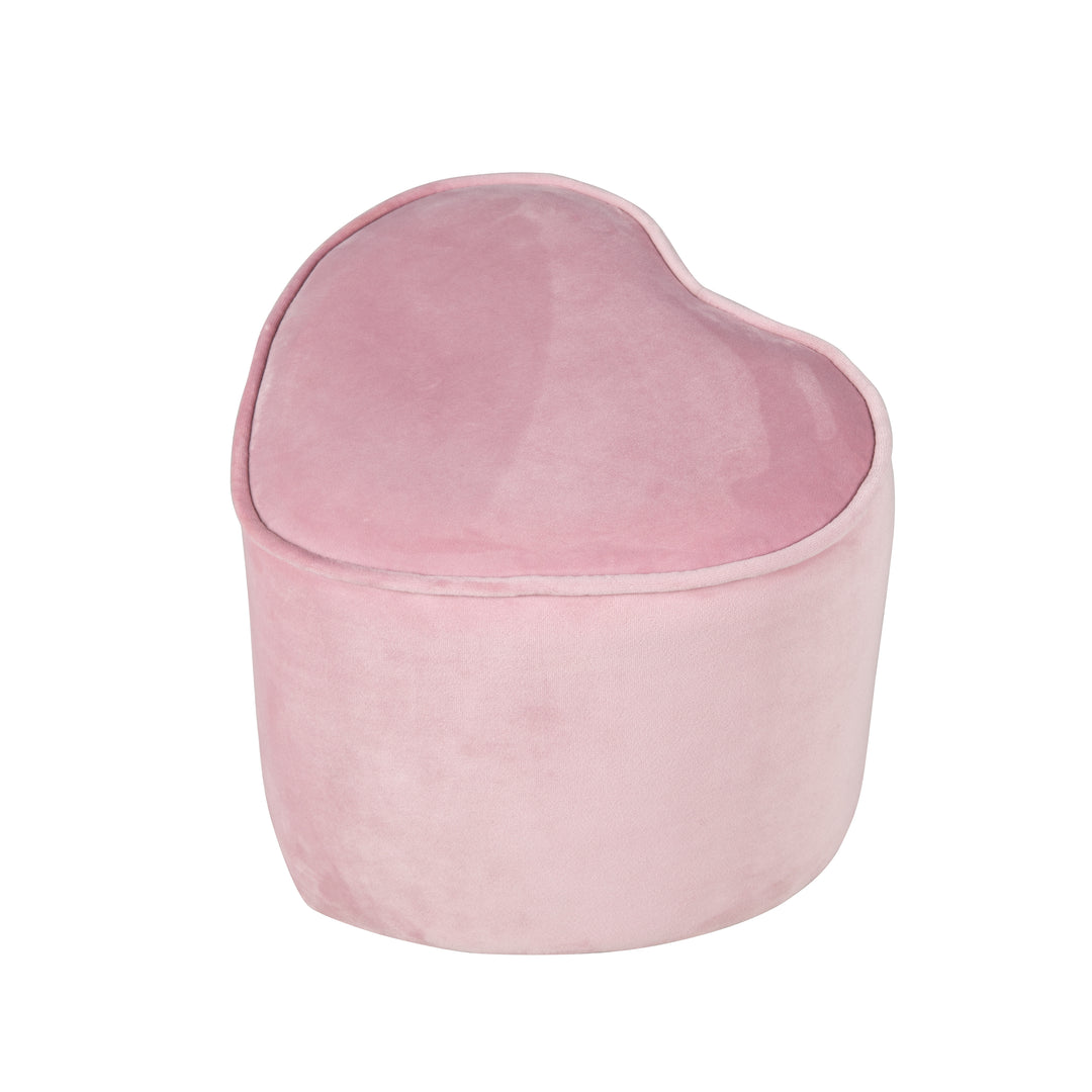 Kinderhocker in Herzform 'Lil Sofa', bequemer Hocker mit Samtstoff in Mauve bezogen, Pouf – Produktbild (1/8)