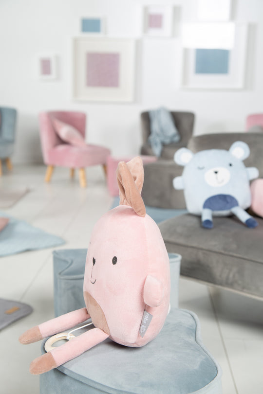 Kinderhocker in Herzform 'Lil Sofa', bequemer Hocker mit Samtstoff in Mauve bezogen, Pouf – Milieubild (7/8)