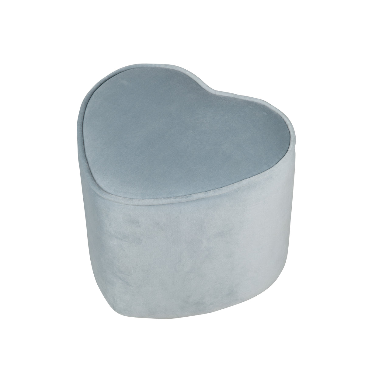 Kinderhocker in Herzform 'Lil Sofa', bequemer Hocker, mit Samtstoff in Sky/Hellblau, Pouf – Produktbild (1/7)
