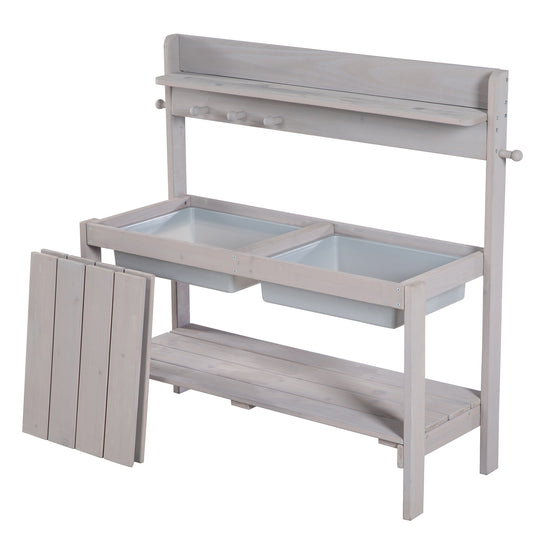 Cocina de exterior 'Outdoor+', gris barnizado con extraíble cubierta, resistente a la intemperie madera – Recorte (7/13)