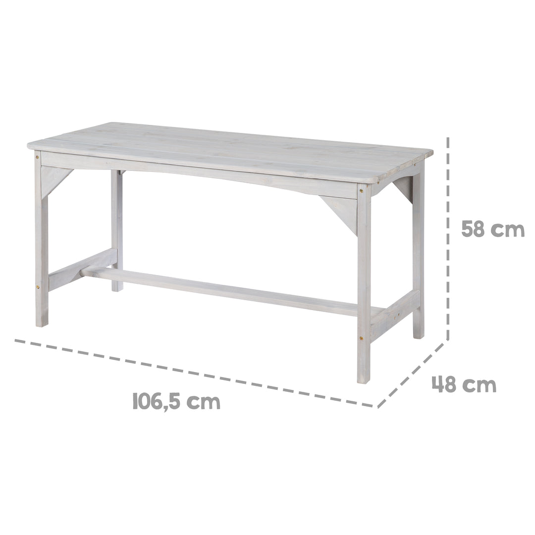 Ensemble table et chaises outdoor+ 1 table, 2 bancs, parasol & coussins d'assise 'Little Stars' - Gris – Infographie (13/16)