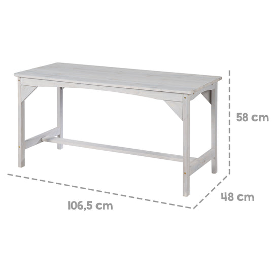 Ensemble table et chaises outdoor+ 1 table, 2 bancs, parasol & coussins d'assise 'Little Stars' - Gris – Infographie (13/16)