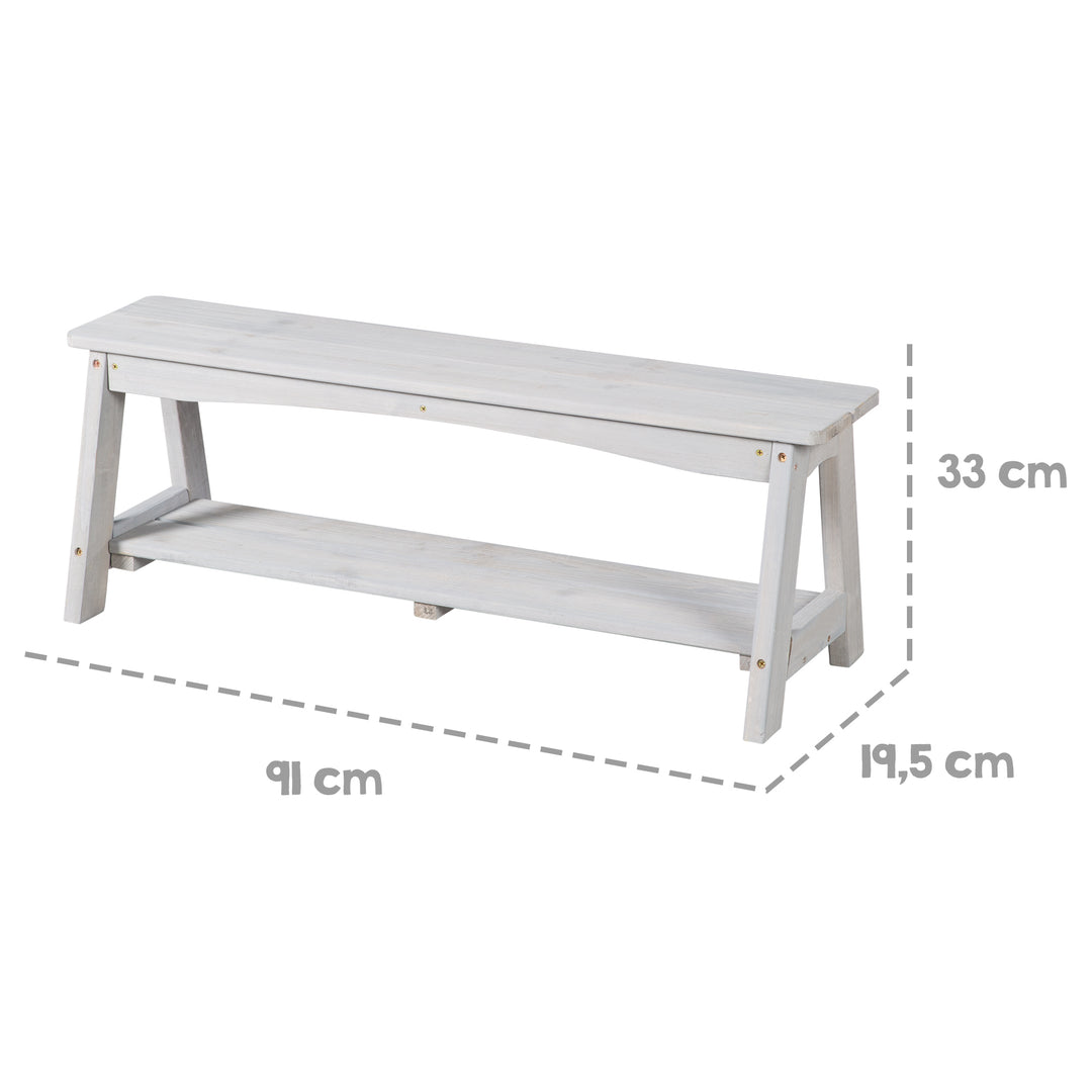 Ensemble table et chaises outdoor+ 1 table, 2 bancs, parasol & coussins d'assise 'Little Stars' - Gris – Infographie (14/16)