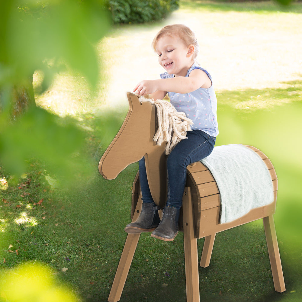 Gioco & cavallo da volteggio - Con criniera, coda & superficie di appoggio - Legno massello teak laccato – Foto del prodotto (2/4)