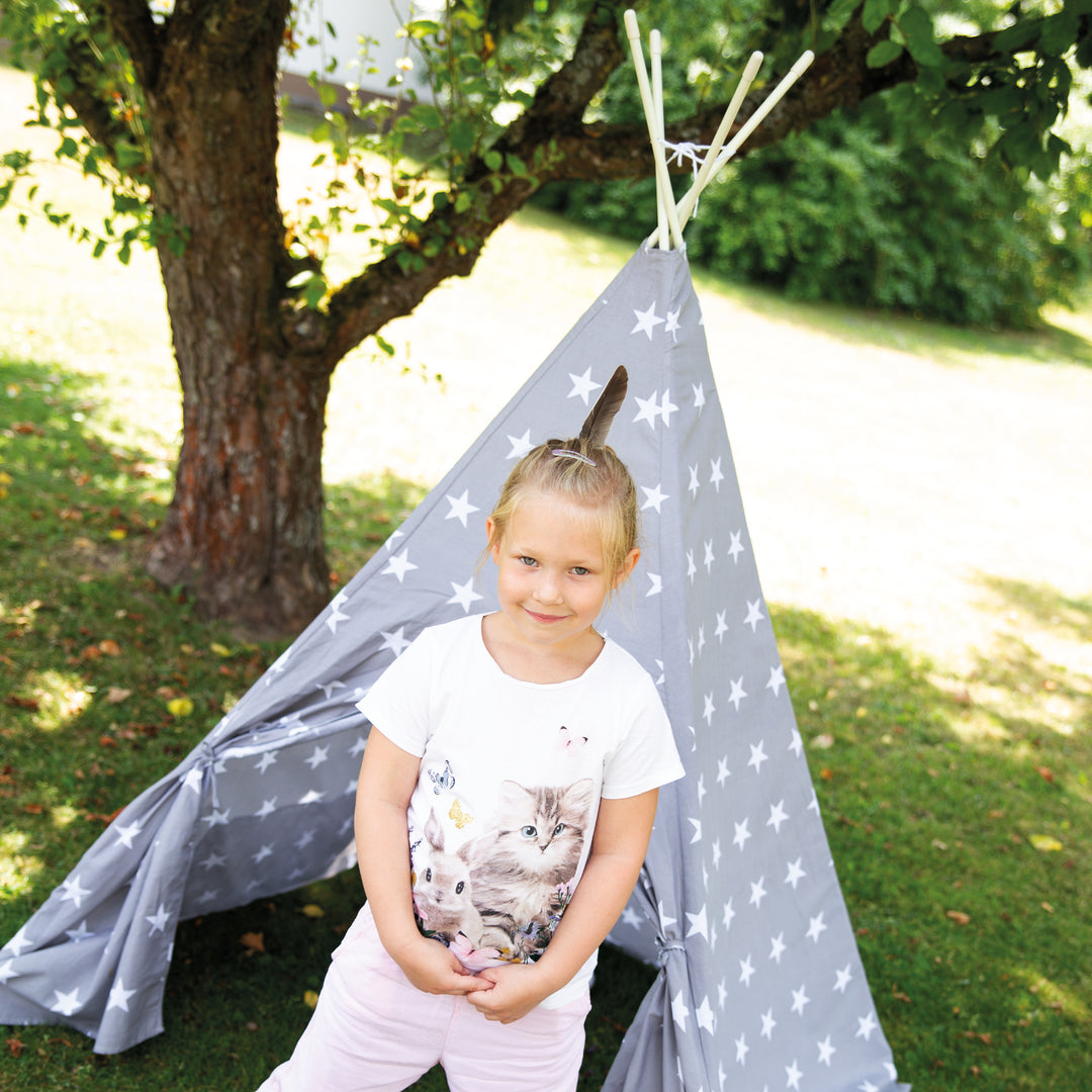 Spielzelt 'Little Stars', Bodenunterlage & Tragetasche, Wigwam für Kinderzimmer & Outdoor – Milieubild (18/29)