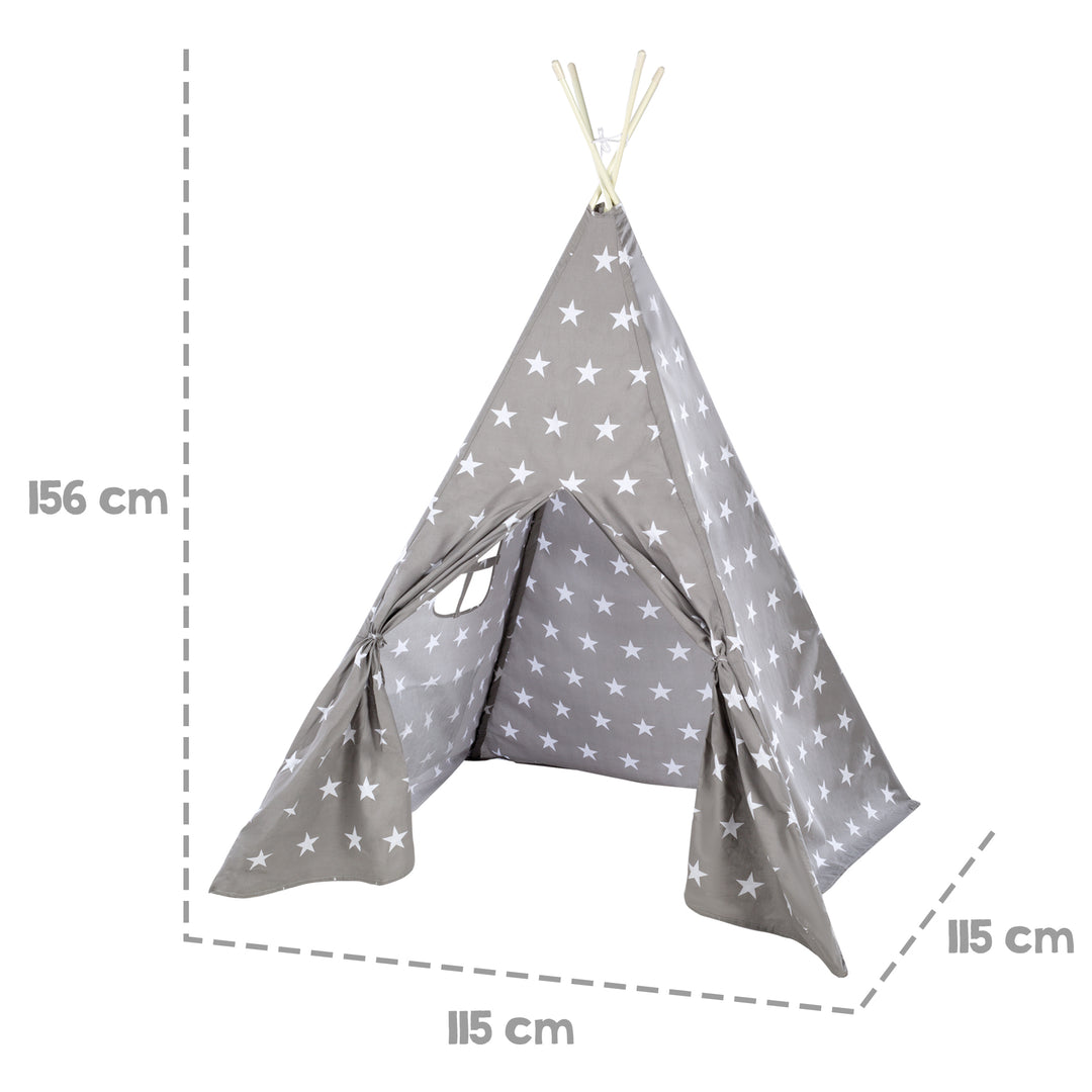 Spielzelt 'Little Stars', Bodenunterlage & Tragetasche, Wigwam für Kinderzimmer & Outdoor – Infografik (4/29)