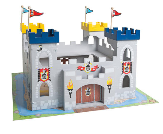 Ritterburg '3 in 1', Holz Burg Set, 2 Burgen steckbar zu einem großen Fort – Produktbild (3/15)