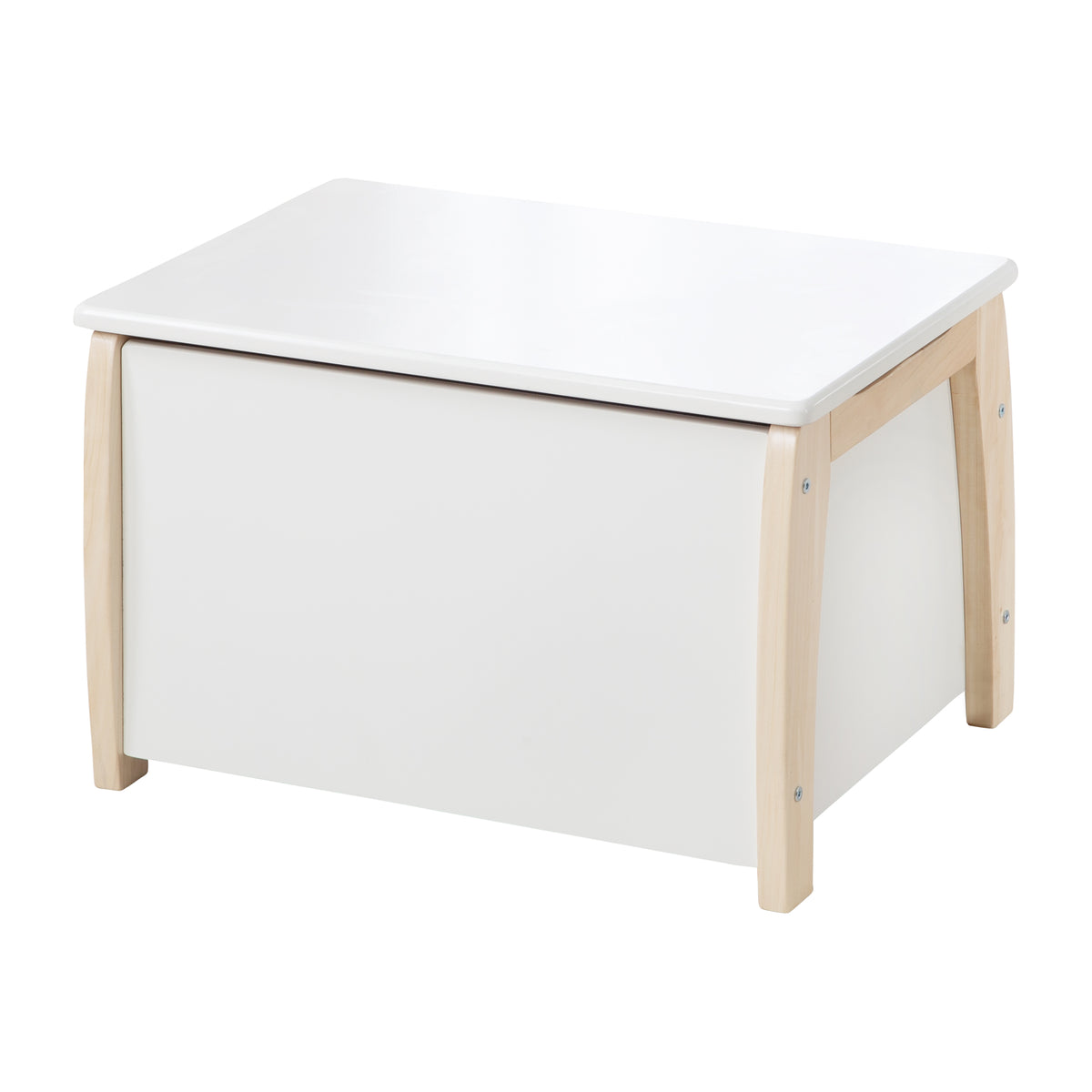 Kinder- & Spielzeugtruhe aus Massivholz, bicolor, inklusive Dämpfungsbeschlag – Freisteller (1/8)