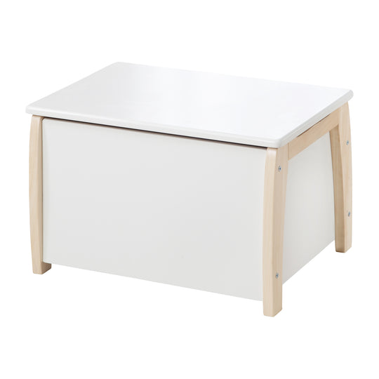 Kinder- & Spielzeugtruhe aus Massivholz, bicolor, inklusive Dämpfungsbeschlag – Freisteller (1/8)