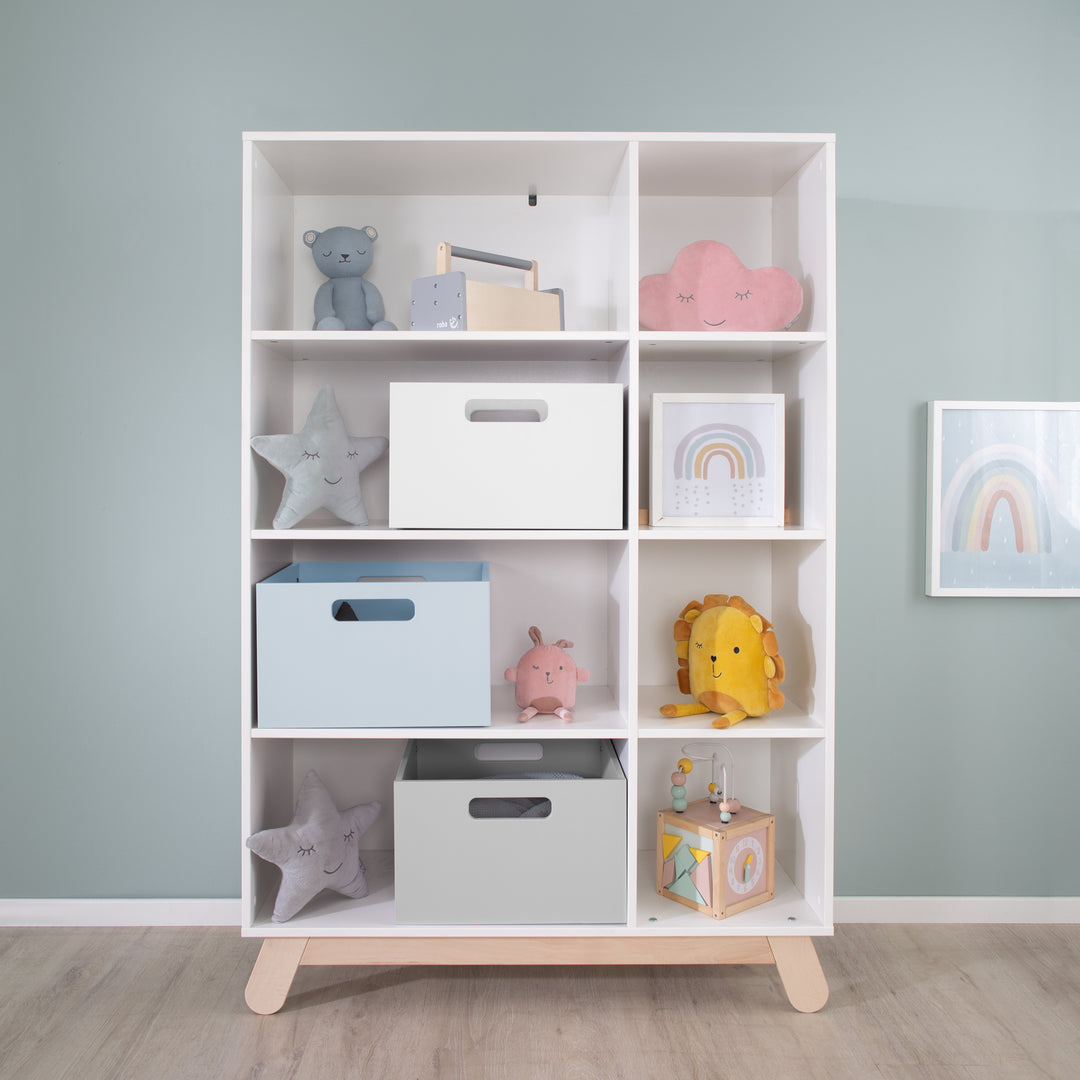 Aufbewahrungsbox für Kinderzimmer, Stauraum für Spielzeug, Deko, grau – Milieubild (9/10)