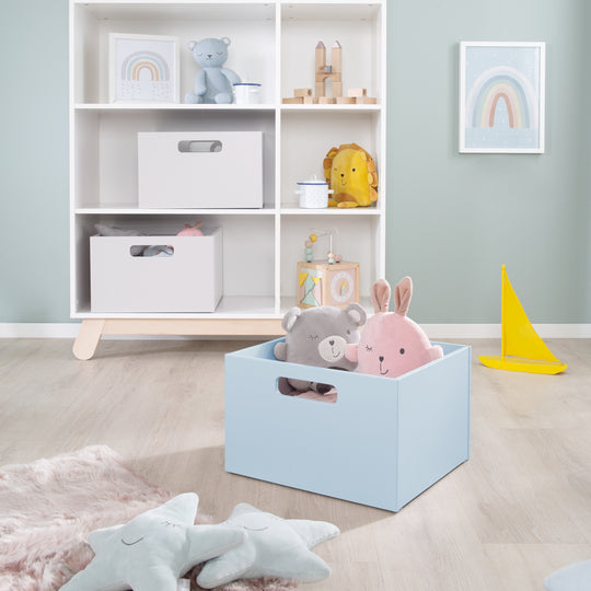 Storage Box for Children's Room, Storage Space for Toy, Decorative, Sea Blue – Lifestyle Image (6/10)