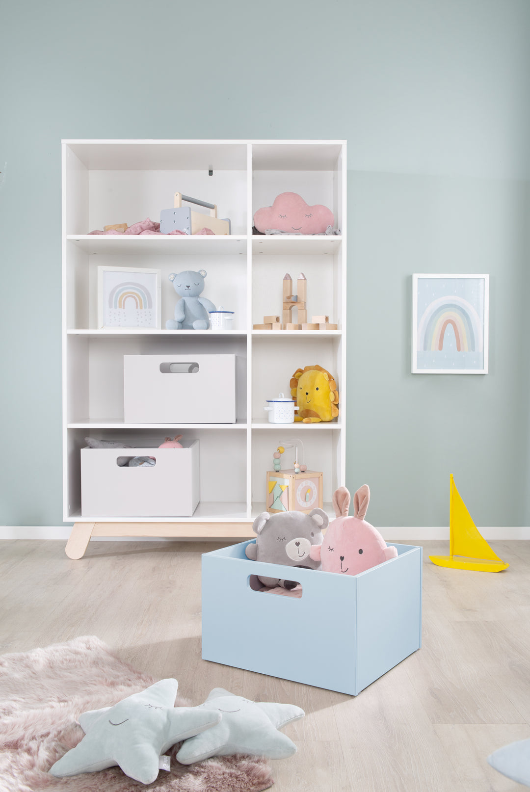 Storage Box for Children's Room, Storage Space for Toy, Decorative, Sea Blue – Special Image (9/10)