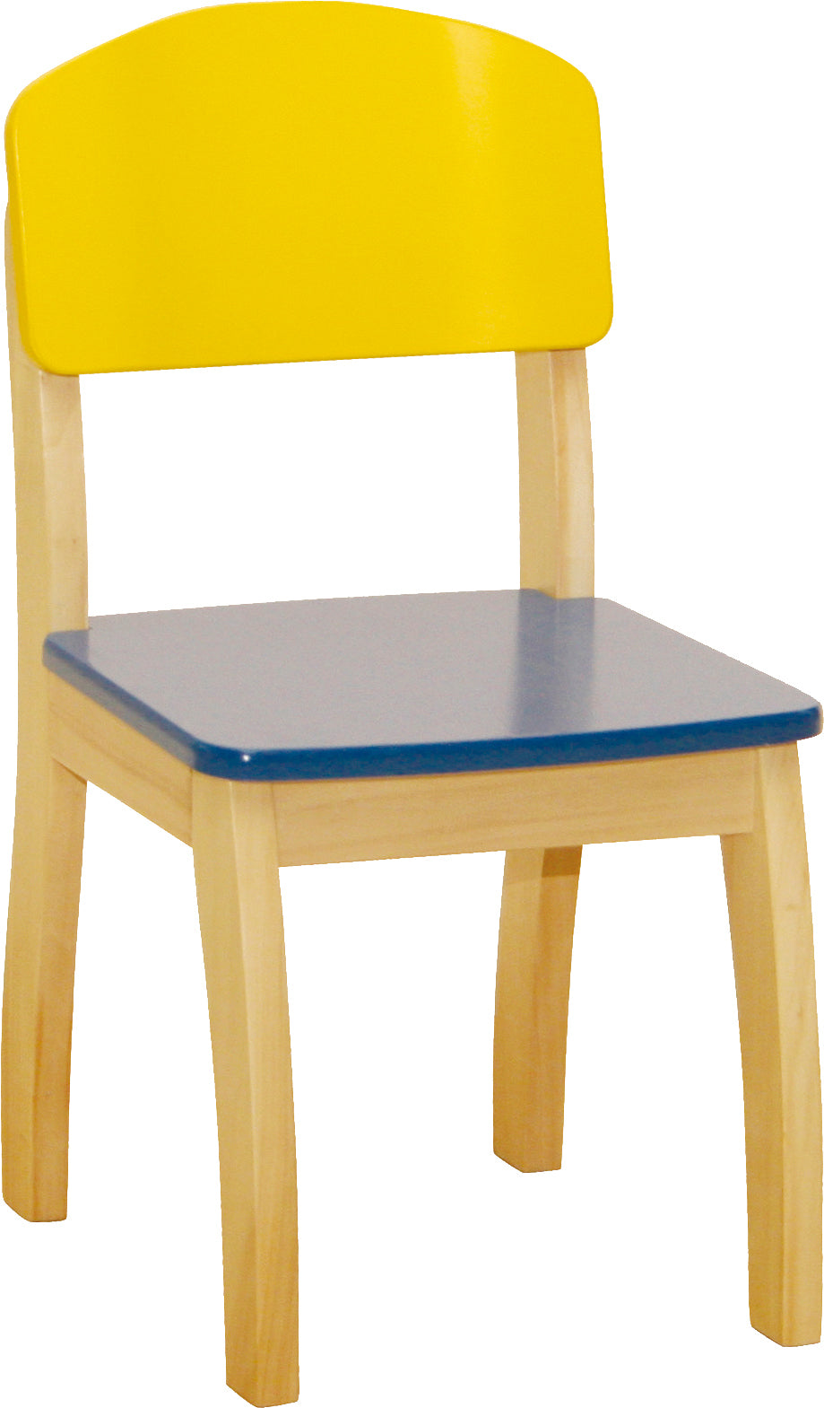 Kinderstuhl, Stuhl mit Lehne für Kinder, Holz bunt lackiert, 61,5 x 33 x 33,5 cm, Sitzhöhe 31,5 cm – Produktbild (1/4)