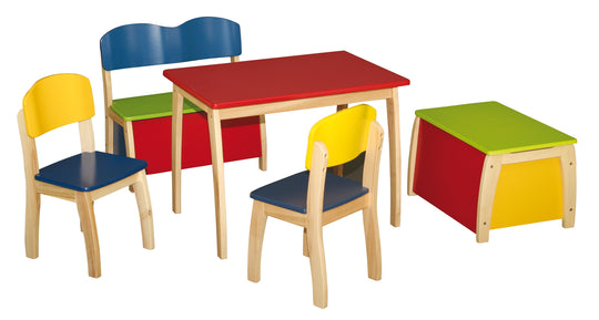 Chaise enfant, chaise avec dossier pour enfants, bois coloré laqué, 61,5 x 33 x 33,5 cm, hauteur d'assise 31,5 cm – Photo du produit (2/4)