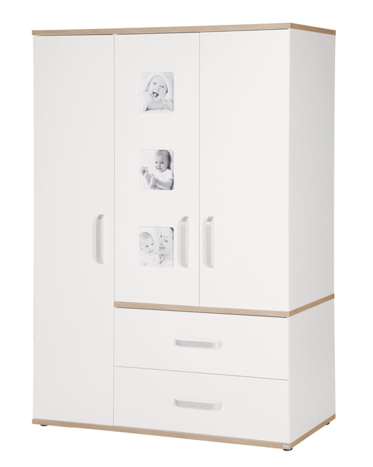 Kindermöbelset 'Pia', 3-teilig, inkl. Babybett 70 x 140 cm, Wickelkommode & Kleiderschrank, weiß – Freisteller (13/16)
