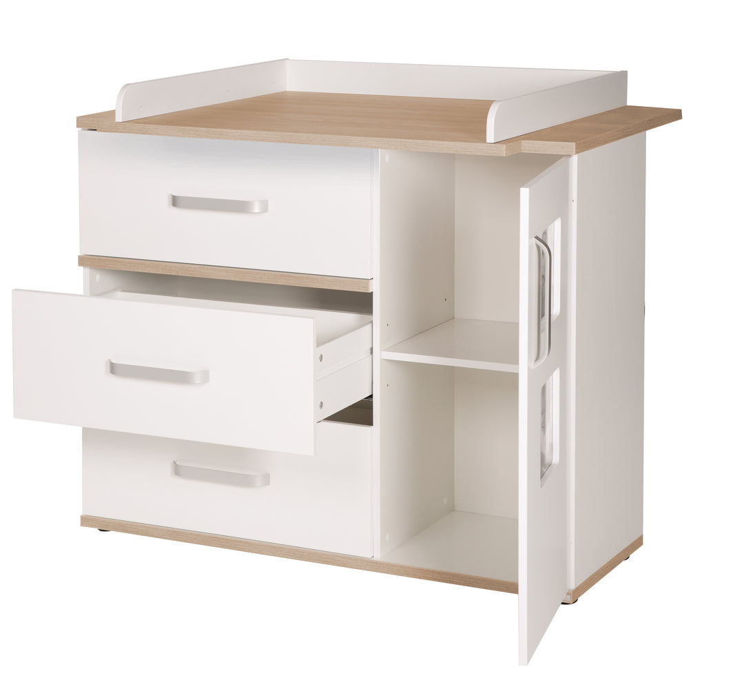 Kindermöbelset 'Pia', 3-teilig, inkl. Babybett 70 x 140 cm, Wickelkommode & Kleiderschrank, weiß – Freisteller (10/16)