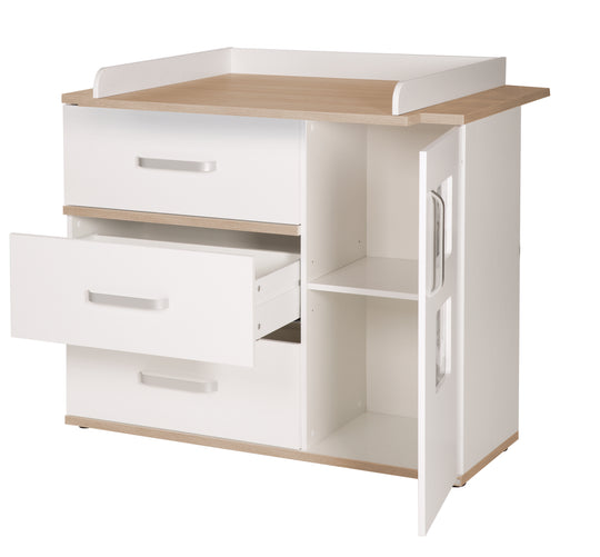 Kindermöbelset 'Pia', 3-teilig, inkl. Babybett 70 x 140 cm, Wickelkommode & Kleiderschrank, weiß – Freisteller (10/16)
