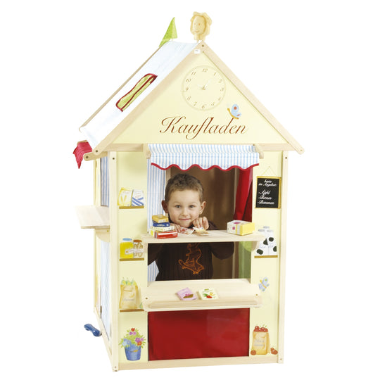 Playhouse-Kombination 4-Sided - Play Shop, Puppet Theatre, Kiosk, Bench & Post - Multicolour – Product Image (4/6)